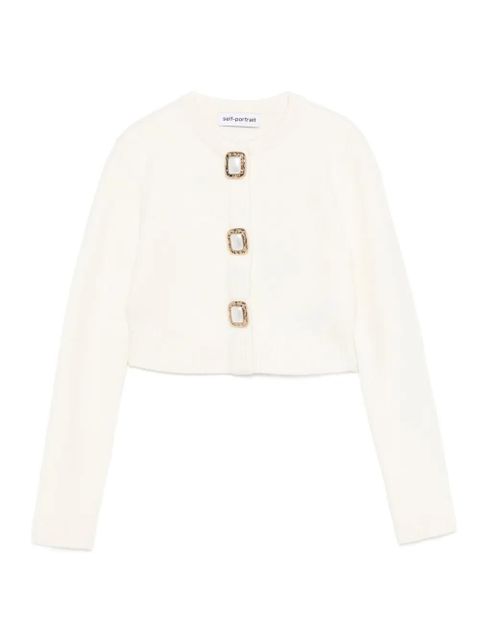 Self-Portrait button-embellished cardigan - Neutrals - zdjęcie produktu nr 1