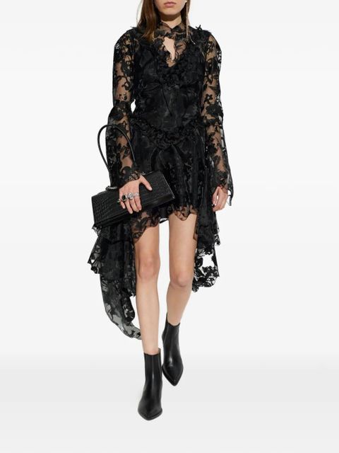 Alexander McQueen ruffled asymmetric dress - Black - zdjęcie produktu nr 2