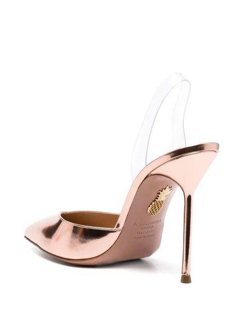 Aquazzura V Plexi 110mm leather pumps - Pink - zdjęcie produktu nr 2