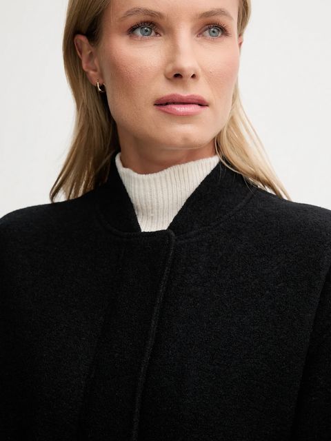 Tommy Hilfiger kurtka z dodatkiem wełny kolor czarny przejściowa WW0WW45724