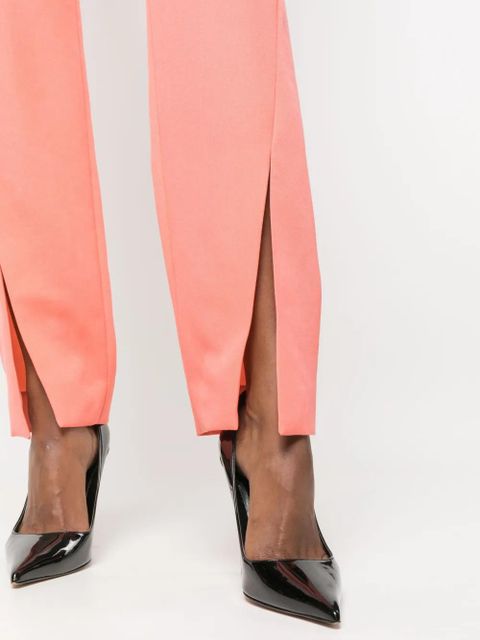 Balmain split-hem virgin wool tapered trousers - Orange