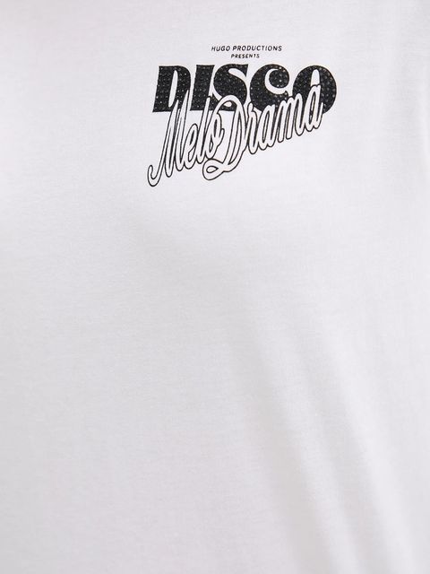 HUGO t-shirt bawełniany damski kolor beżowy 50550148
