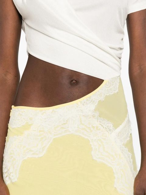 Christopher Esber Verve lace-trim asymmetric dress - Yellow