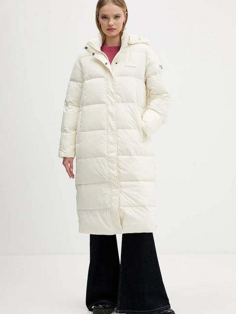 Guess Jeans kurtka damska kolor beżowy zimowa oversize W4BL26 WGII2 - zdjęcie produktu nr 1