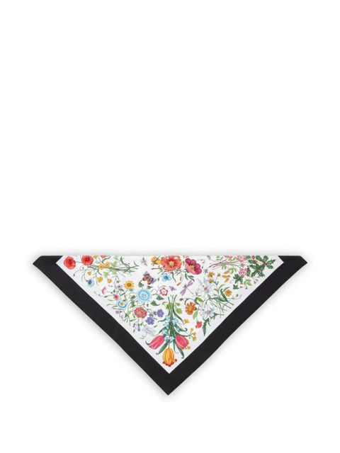 Gucci Flora-print silk scarf - White - zdjęcie produktu nr 1