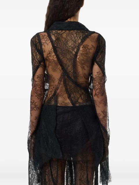 Blumarine lace-patch shirt - Black