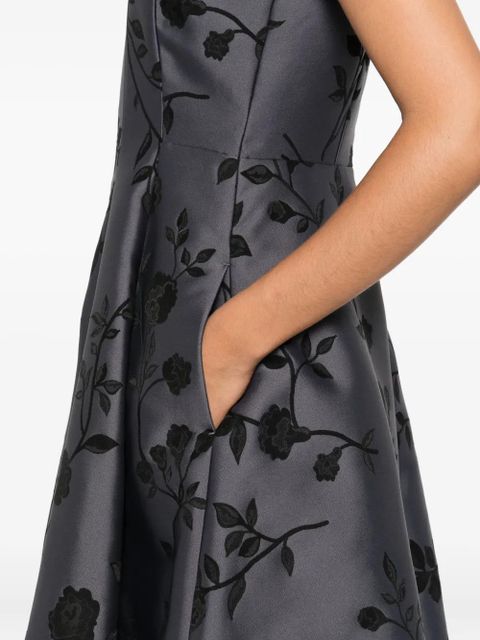Max Mara floral-print V-neck mini dress - Grey