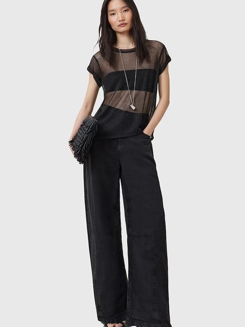 AllSaints bluzka THEA damska kolor czarny W207JC