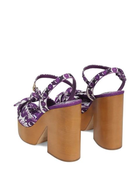 Dolce & Gabbana 130mm Majolica-print sandals - Purple