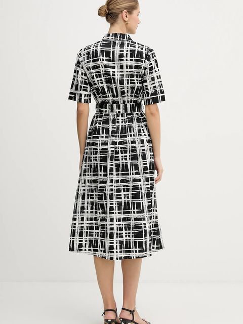 Dkny sukienka bawełniana kolor czarny midi rozkloszowana DD5A1120 - zdjęcie produktu nr 2