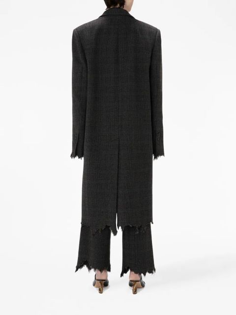 JW Anderson check-print distressed-effect coat - Black - zdjęcie produktu nr 2