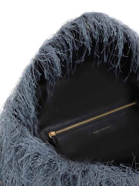 DRIES VAN NOTEN fringed leather shoulder bag - Grey - zdjęcie produktu nr 2