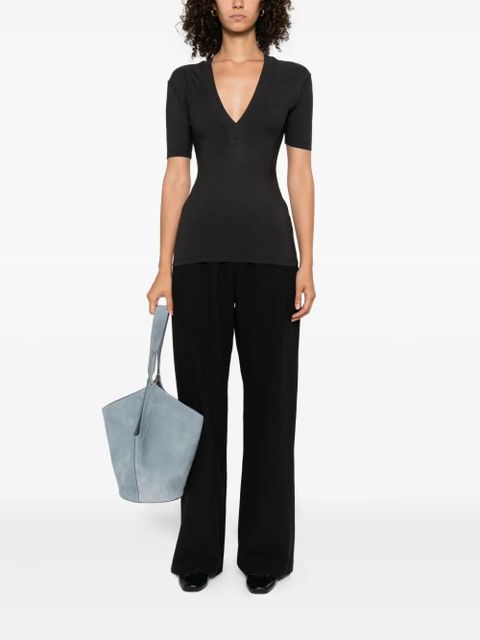 Nanushka Akka short-sleeved wool top - Grey