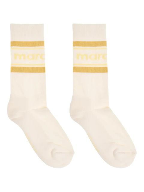 ISABEL MARANT Dona logo-detail socks - Neutrals - zdjęcie produktu nr 1