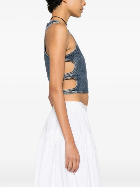 Chloé cut-out acid-wash top - Blue - zdjęcie produktu nr 2