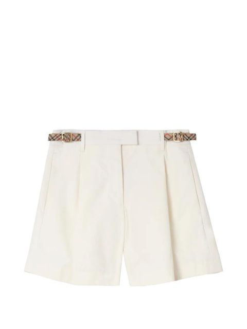 Burberry Check-trim cotton poplin shorts - Neutrals - zdjęcie produktu nr 2