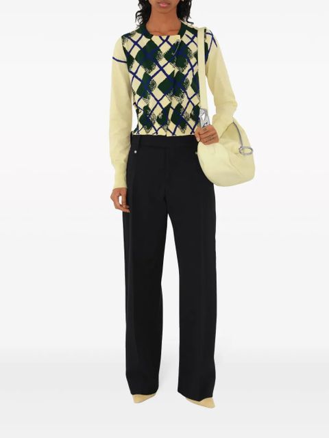 Burberry argyle-intarsia cropped cotton jumper - Yellow - zdjęcie produktu nr 2