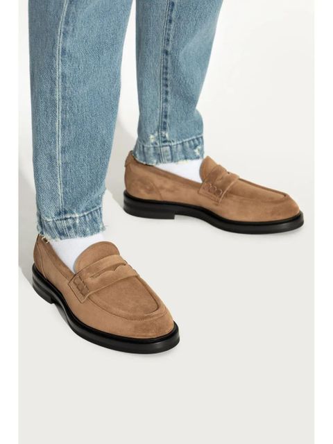 Dolce & Gabbana logo-plaque suede loafers - Brown - zdjęcie produktu nr 2