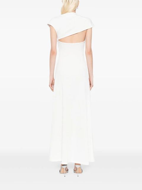 Christopher Esber Helix crystal ribbed tee dress - White