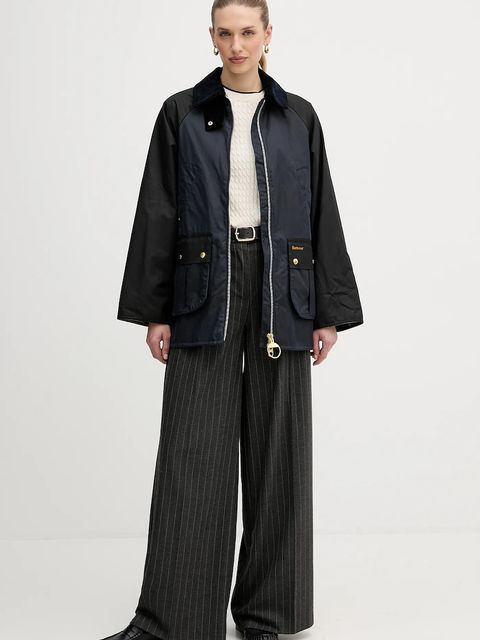 Barbour kurtka woskowana Kettlewell kolor granatowy przejściowa oversize LWX1519 - zdjęcie produktu nr 2