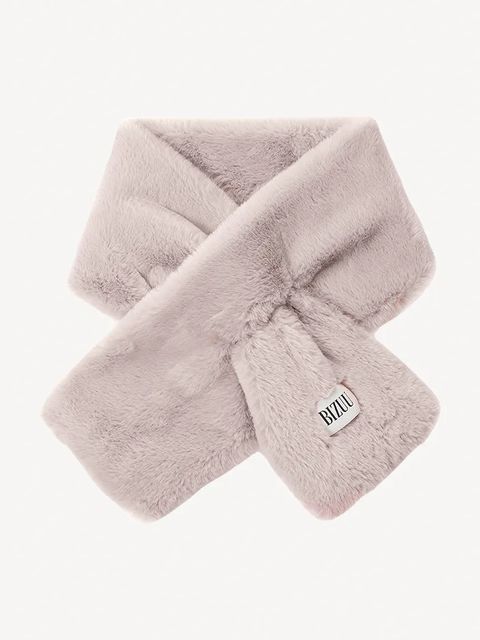 Bizuu szalik FLUFFY damski kolor beżowy gładki FLUFFY BEŻOWY AW - zdjęcie produktu nr 2