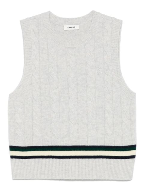 SANDRO cable-knit vest - Grey - zdjęcie produktu nr 1