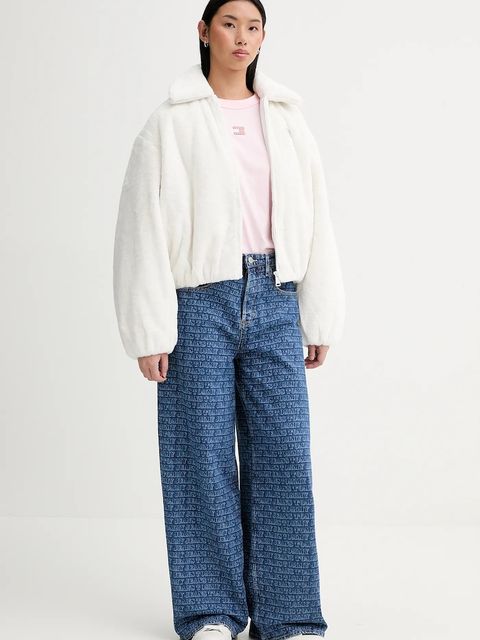 Tommy Jeans kurtka kolor beżowy przejściowa oversize DW0DW21669 - zdjęcie produktu nr 2