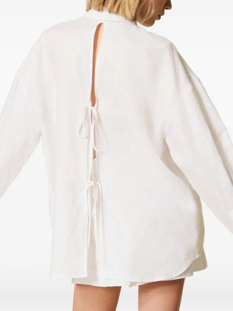 TWINSET chest-pocket tie-back shirt - White