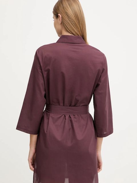 Karl Lagerfeld sukienka bawełniana kolor bordowy mini prosta A2W46075 - zdjęcie produktu nr 2