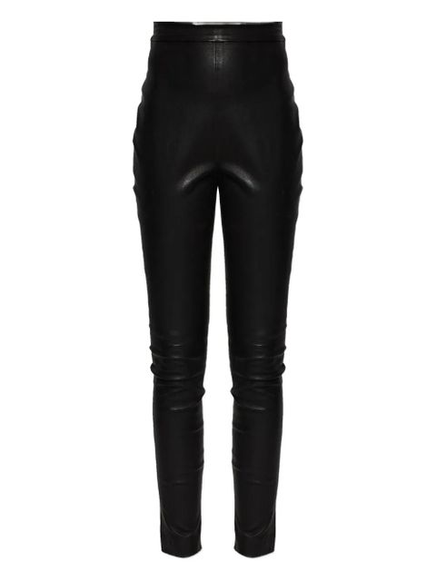 Balmain zip leather trousers - Black - zdjęcie produktu nr 1