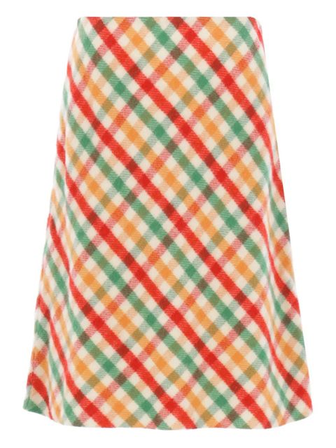 Miu Miu checked wool-blend skirt - Green - zdjęcie produktu nr 1