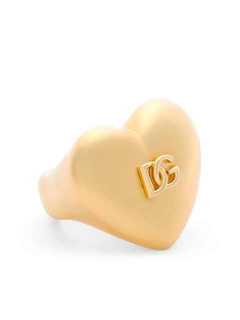 Dolce & Gabbana logo-embossed heart ring - Gold