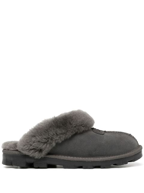 UGG Coquette fur-trimmed slippers - Grey - zdjęcie produktu nr 1