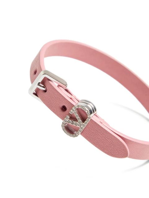 Valentino Garavani Ovalette Swarovski®-crystal leather bracelet - Pink - zdjęcie produktu nr 2
