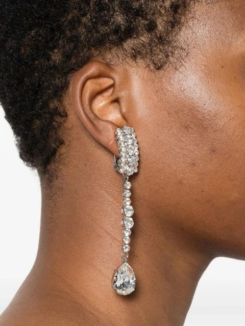 Alessandra Rich crystal-embellished drop earrings - Silver - zdjęcie produktu nr 2