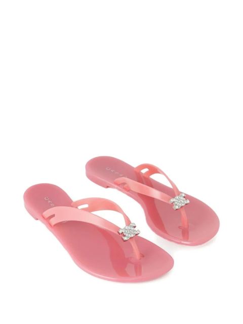 Casadei Jelly crystal logo flip-flops - Pink