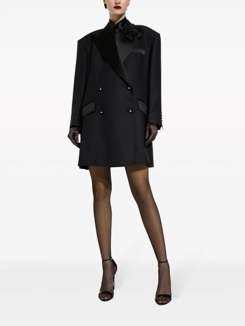 Dolce & Gabbana floral-appliqué wide-lapels blazer - Black - zdjęcie produktu nr 2