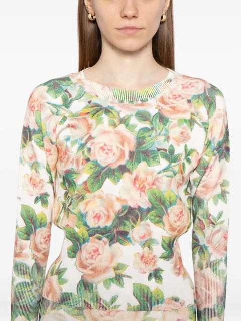 Simone Rocha floral shrunken top - Pink