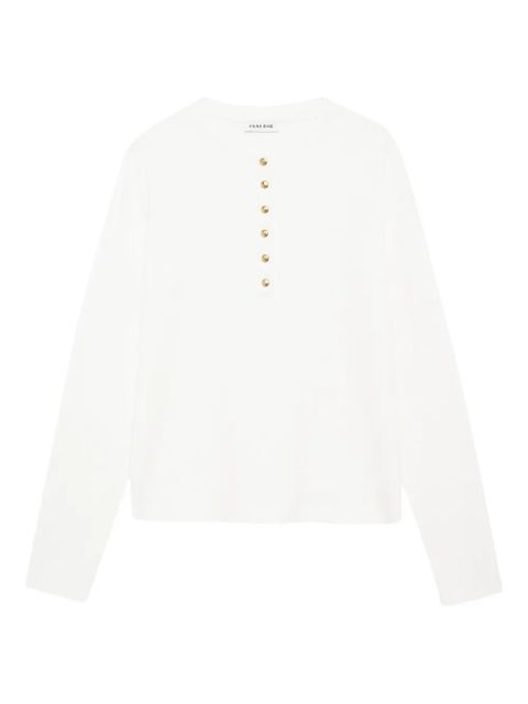 ANINE BING Alessia button-front ribbed top - White - zdjęcie produktu nr 1