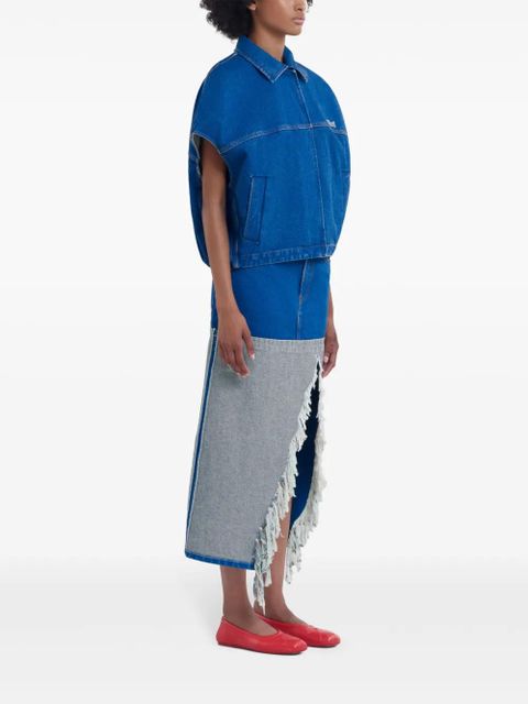 Marni short-sleeved denim jacket - Blue