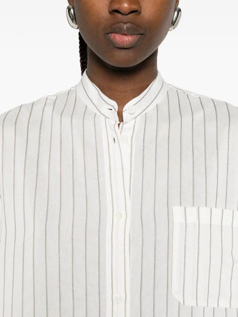 TOTEME striped shirt midi dress - White