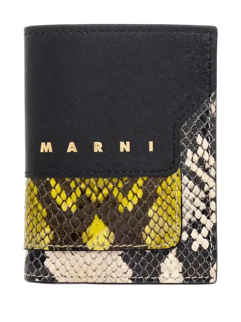 Marni leather snakeskin wallet - Black - zdjęcie produktu nr 1