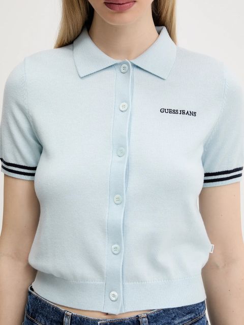 Guess Jeans polo z domieszką wełny