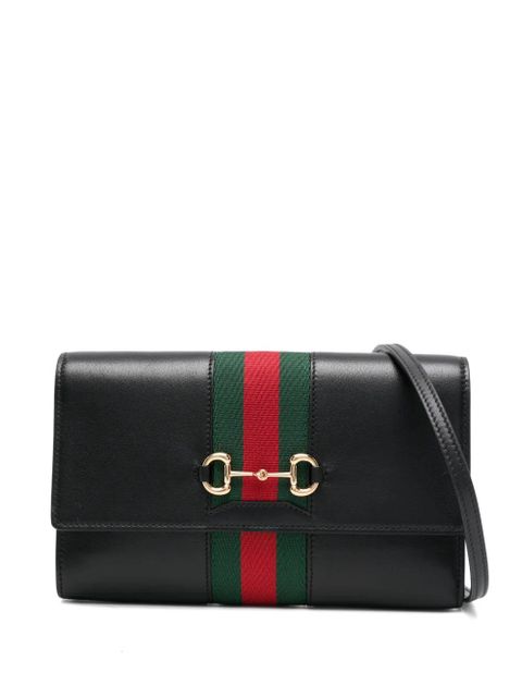 Gucci horsebit striped clutch bag - Black - zdjęcie produktu nr 1