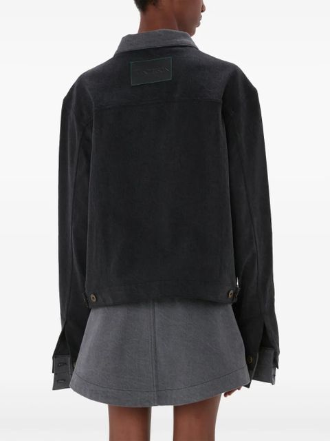 JW Anderson logo-appliqué layered denim jacket - Grey