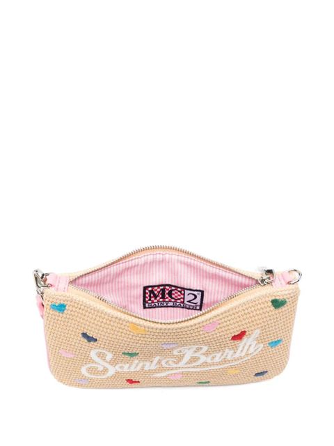 MC2 Saint Barth Parisienne Straw embroidered clutch bag - Neutrals