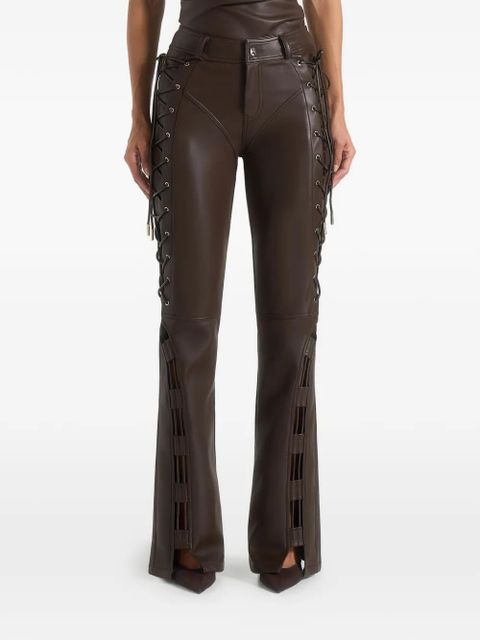 Manière De Voir Ambre lace-up flared trousers - Brown