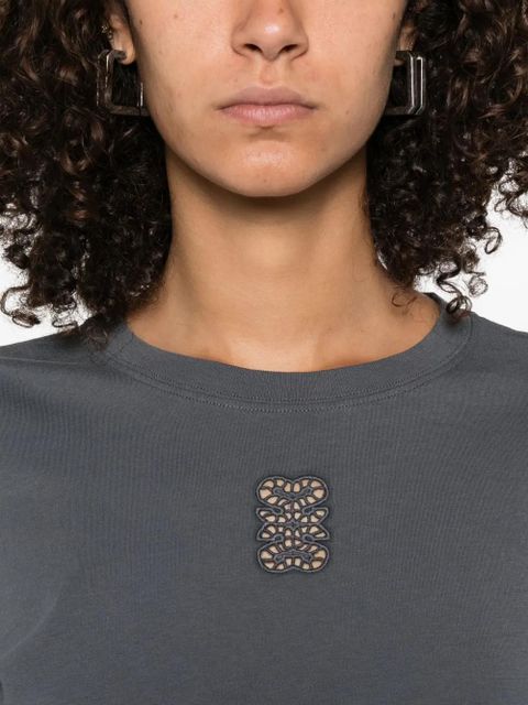 SANDRO embroidered long-sleeve T-shirt - Grey