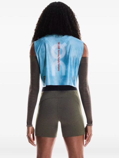 On Running x Pleasures x The Loop mesh cropped top - Blue