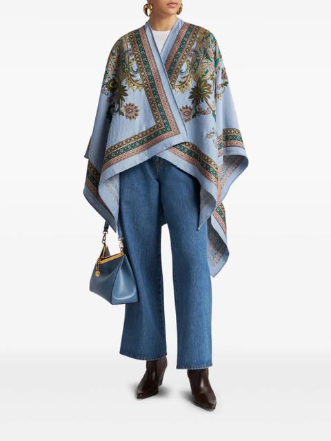 ETRO paisley-jacquard cape - Blue - zdjęcie produktu nr 2